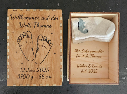 Erinnerungsbox mit Gravur – Baby & Geburtsdaten