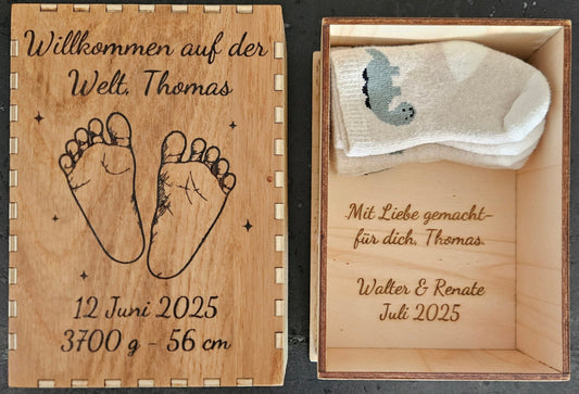 Erinnerungsbox mit Gravur – Baby & Geburtsdaten